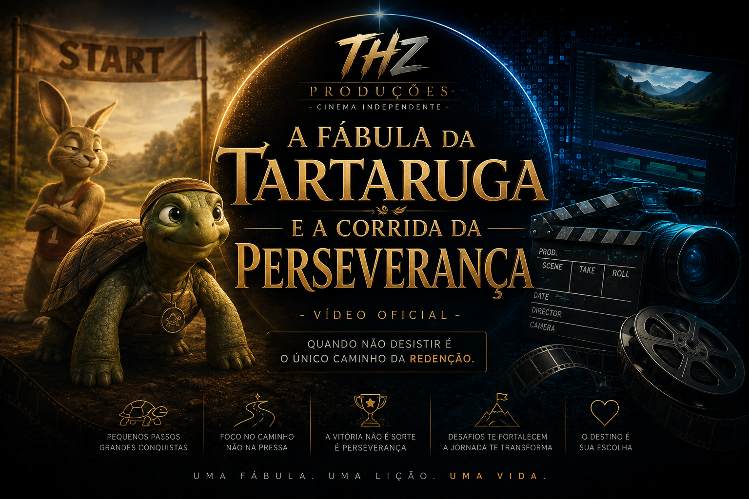 Arte da animação A Fábula da Tartaruga e a Corrida da Perseverança