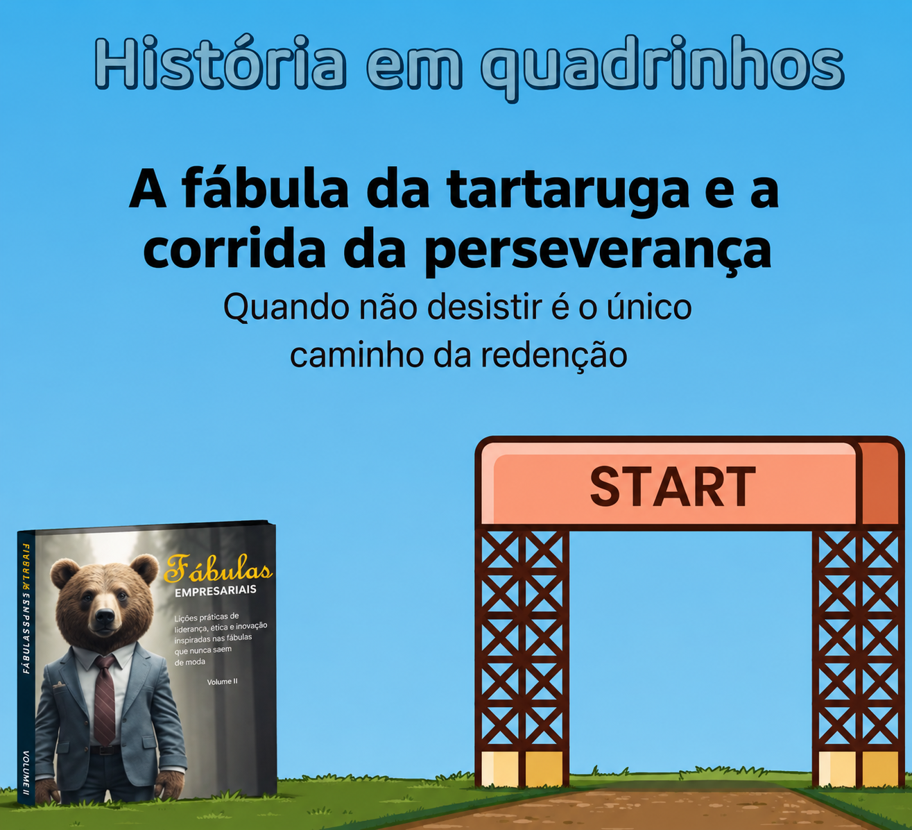Capa de A Fábula da Tartaruga e a Corrida da Perseverança