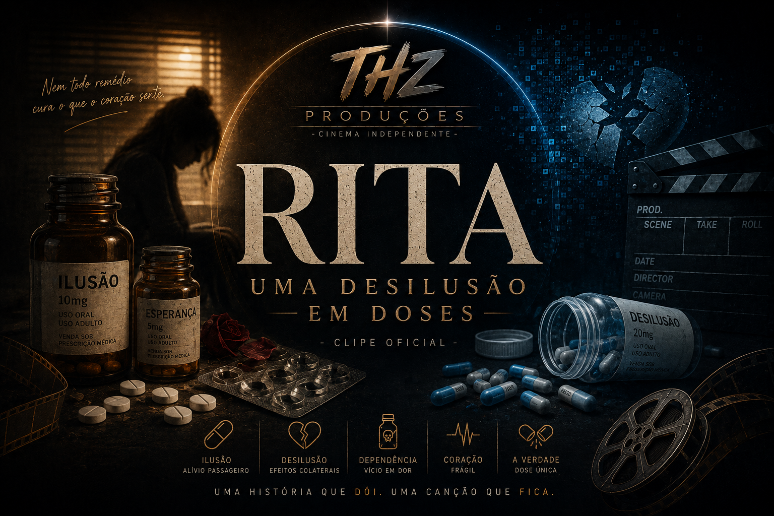 Arte do clipe Rita, uma desilusão em doses