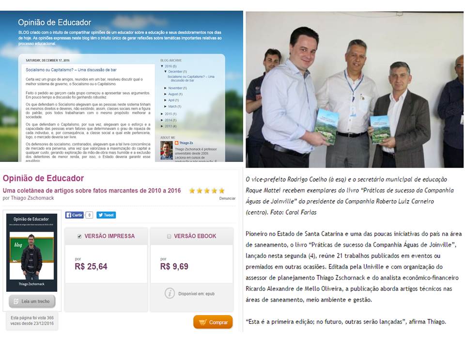Artigos, blog e livros