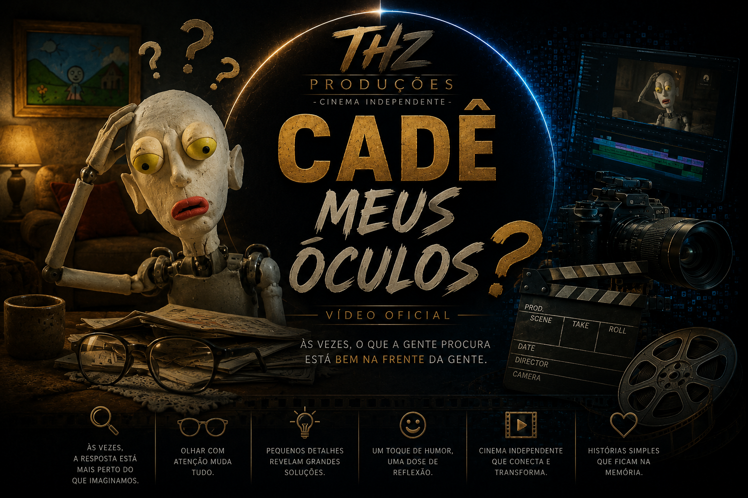 Arte da animação Cadê meus óculos?
