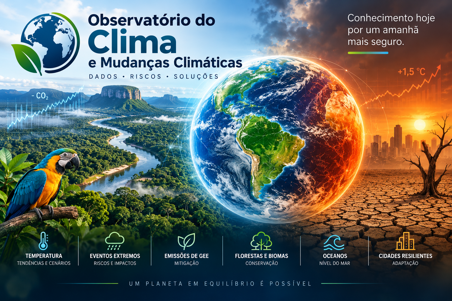 Capa do Observatório do Clima e Mudanças Climáticas